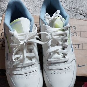 Reebok Light Blue and White Sneakers
